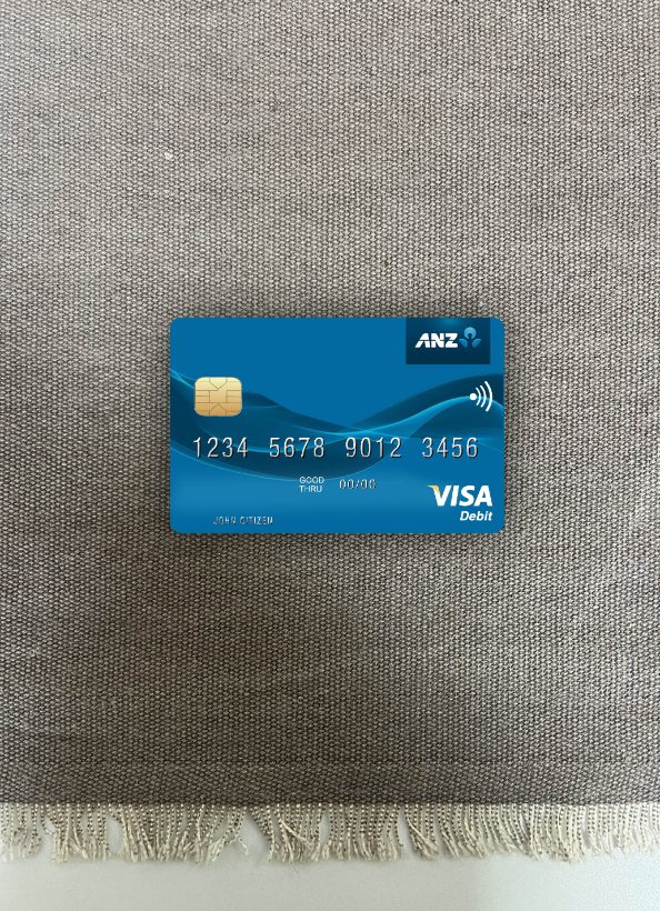 Download Kiribati ANZ Bank visa debit card photolook front Photoshop template
